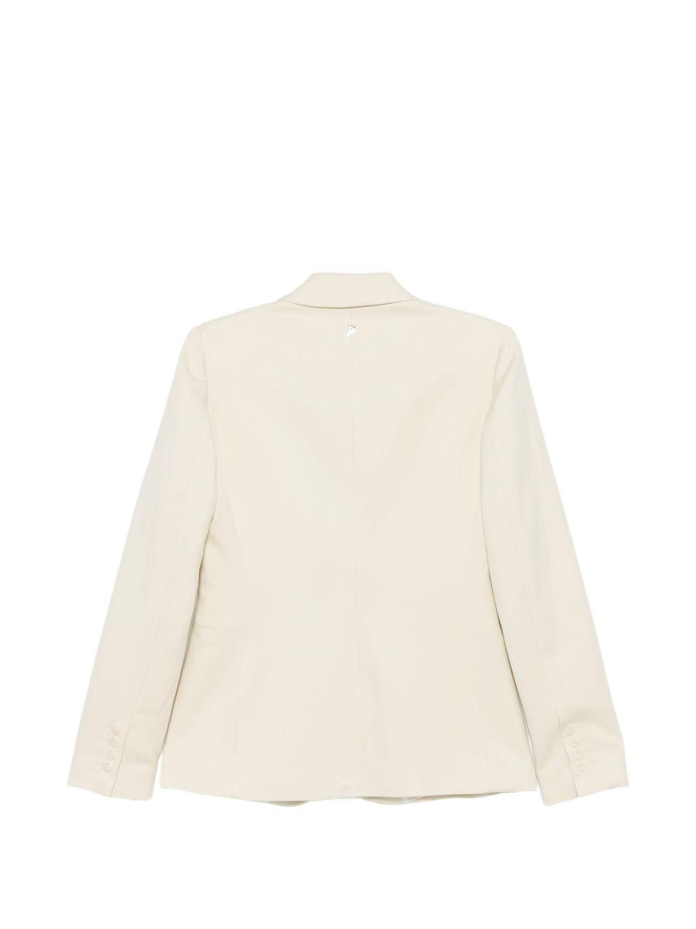 DONDUP Giacca monopetto bianca in misto lino 