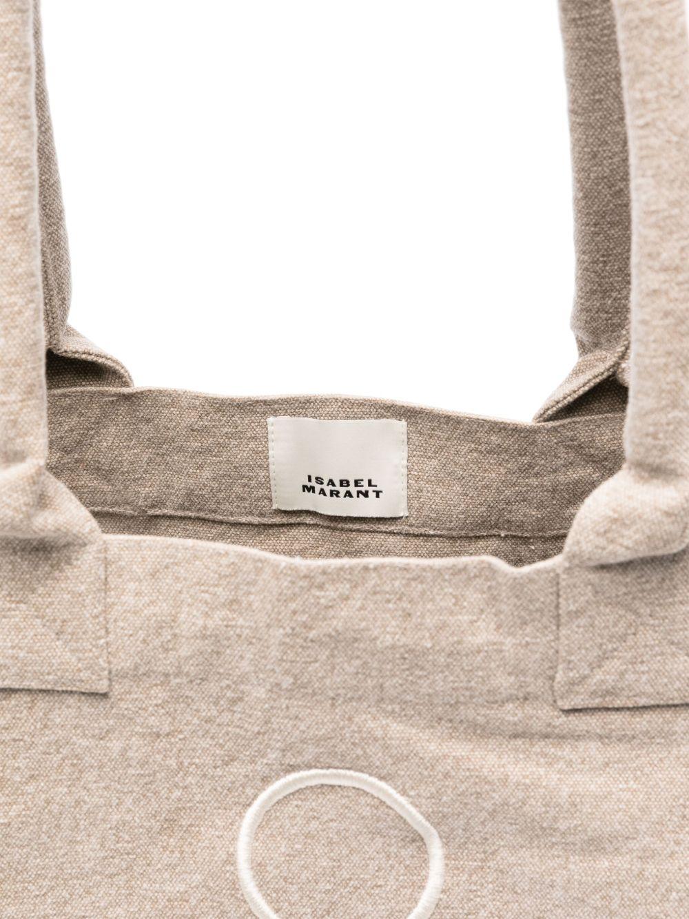 ISABEL MARANT Borsa shopping Yenky Zipper beige in cotone 