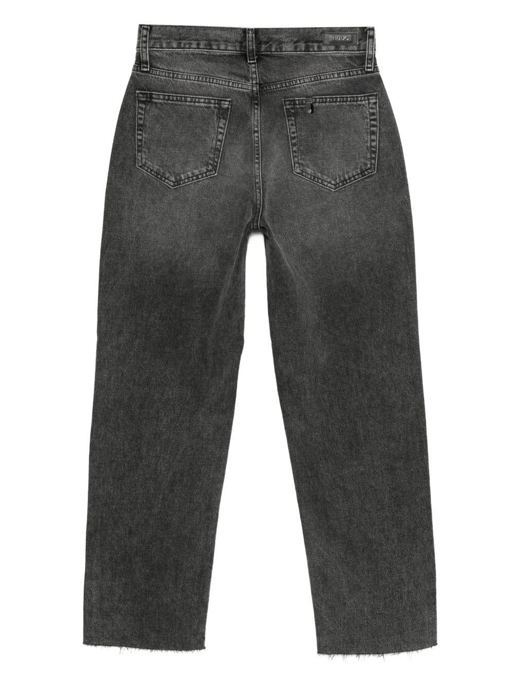 LIUJO Jeans neri con decorazioni gioiello 