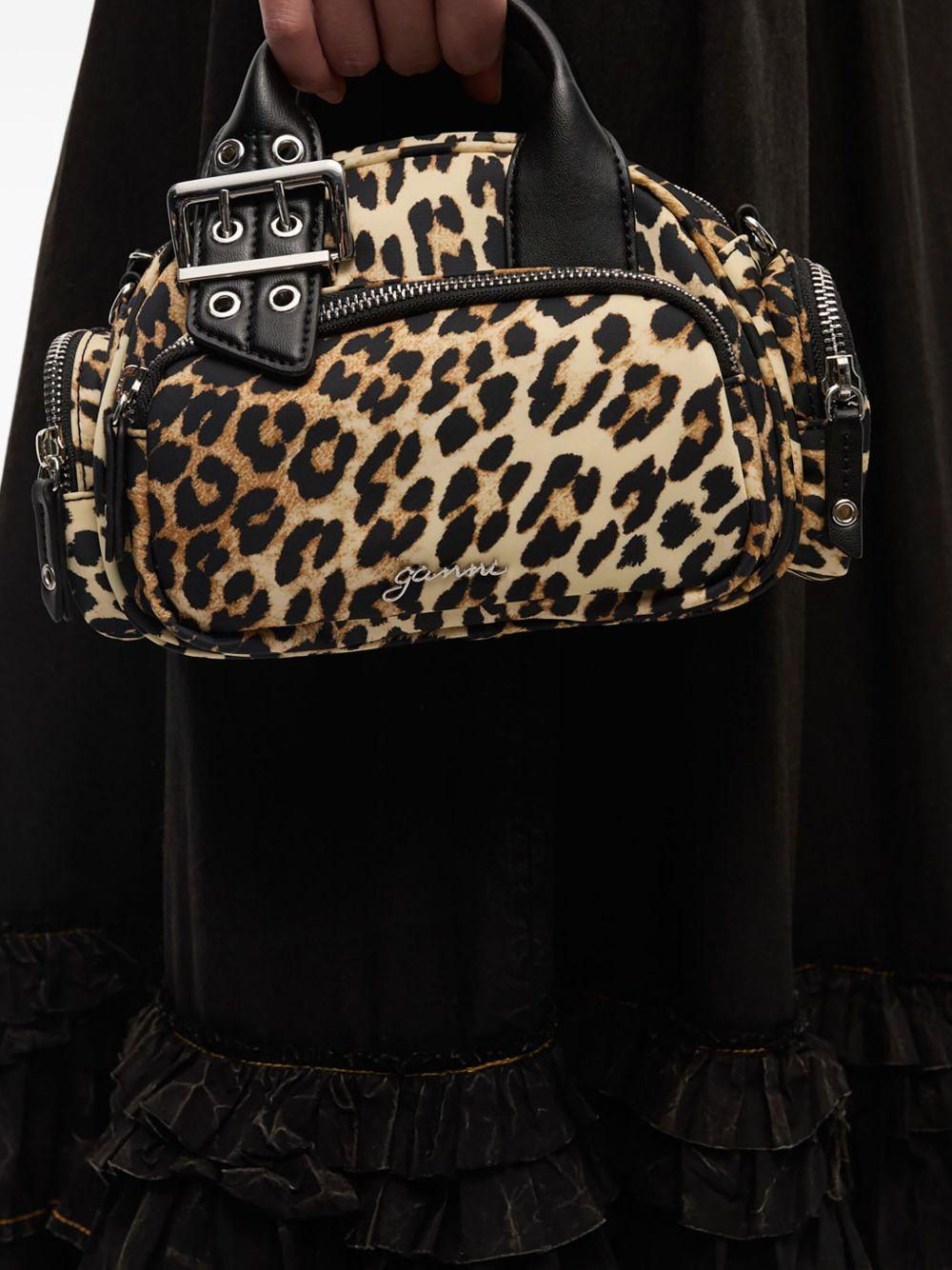 GANNI Borsa tote leopardata 