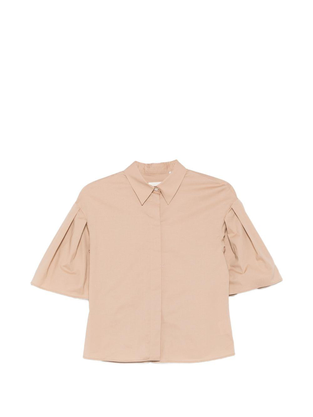 XACUS Camicia beige Ellery con maniche a sbuffo 