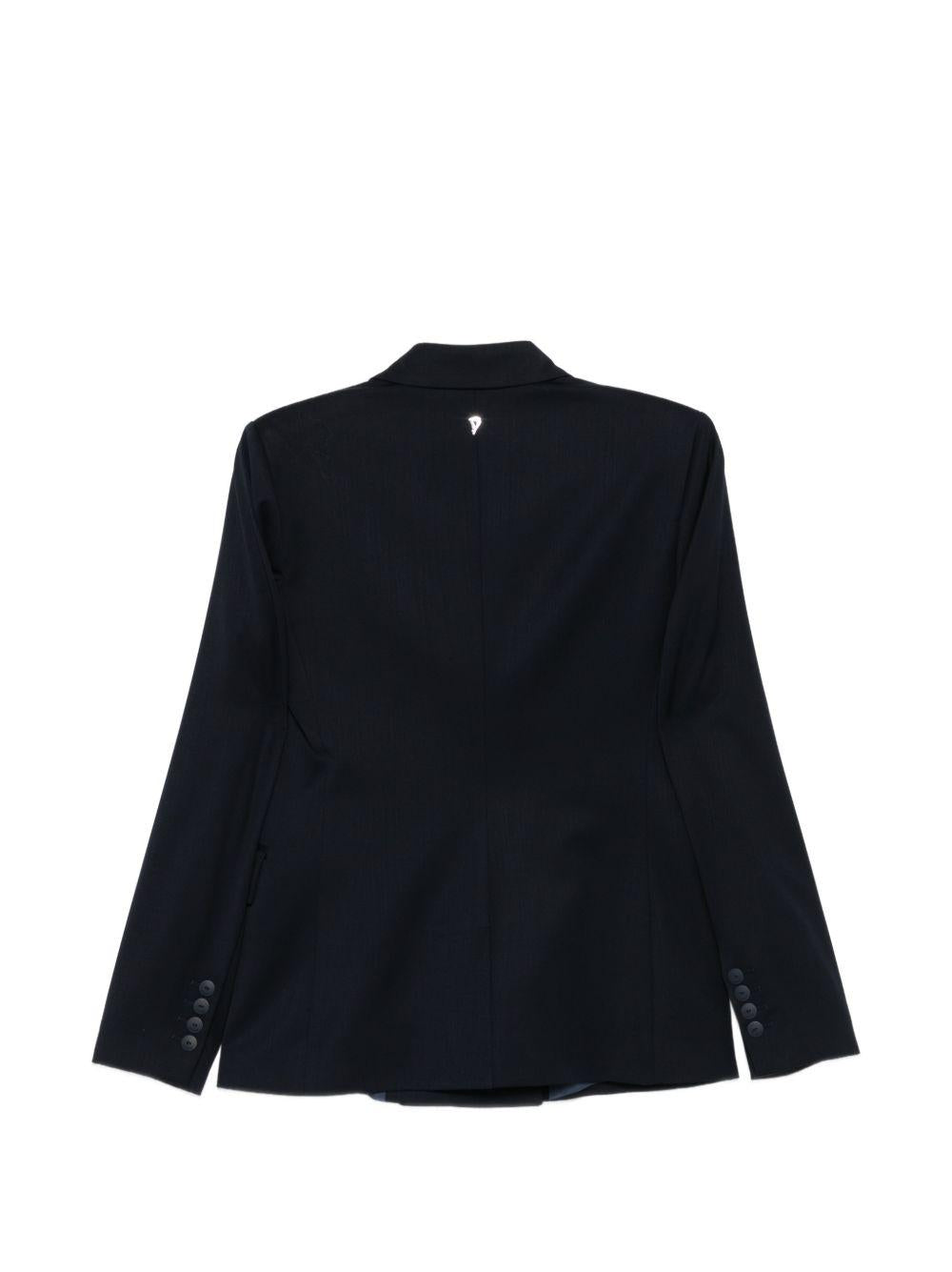 DONDUP Blazer doppiopetto blu con tasche 