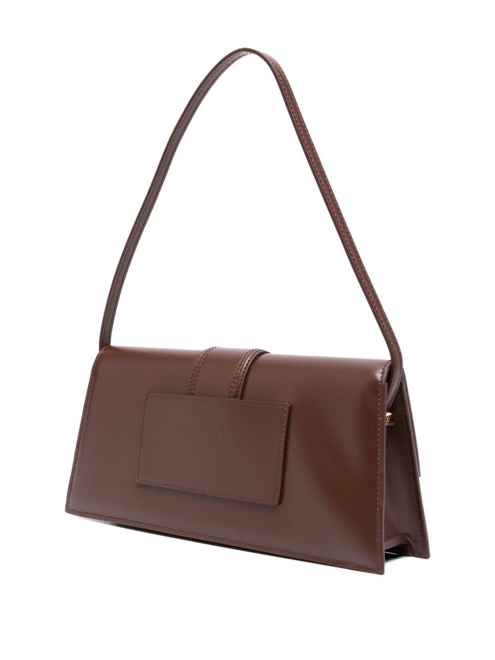 JACQUEMUS Borsa Bambino Longo a spalla in pelle marrone 
