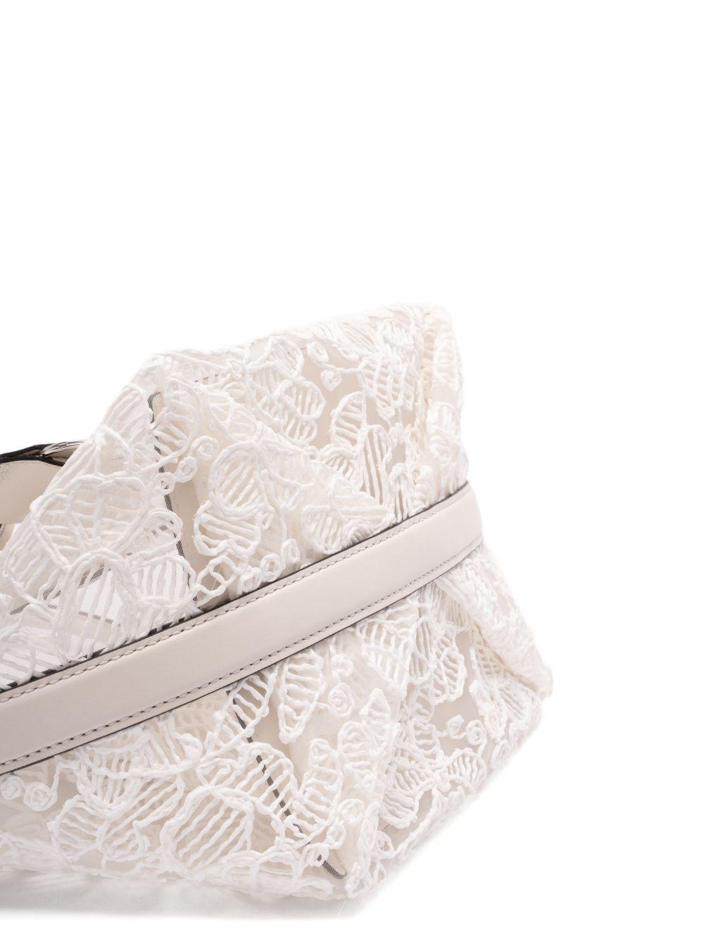 ERMANNO SCERVINO Borsa tote in pizzo floreale bianca con manici superiori 