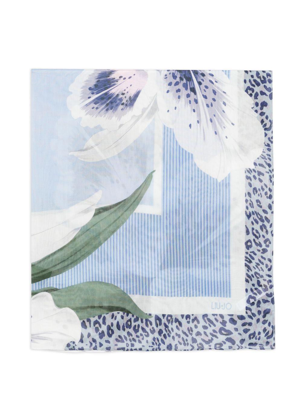 LIUJO Foulard con fantasia floreale azzurra 