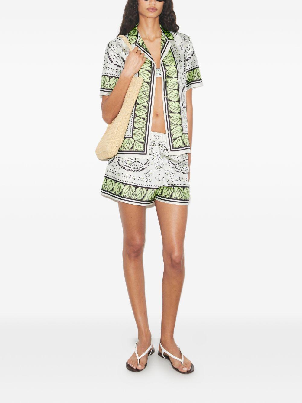 TORY BURCH Camicia camp in seta con stampa 