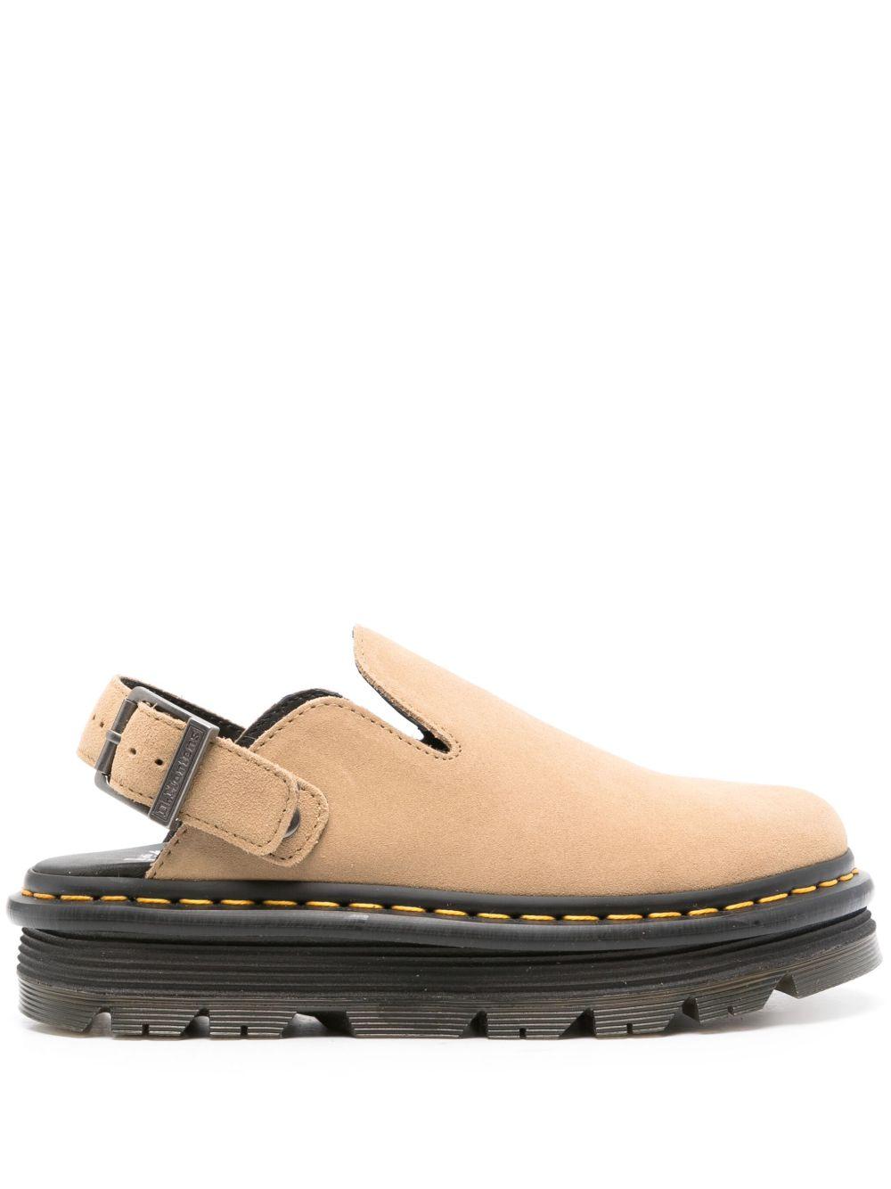DR MARTENS Mules platform Zebzag in camoscio beige 