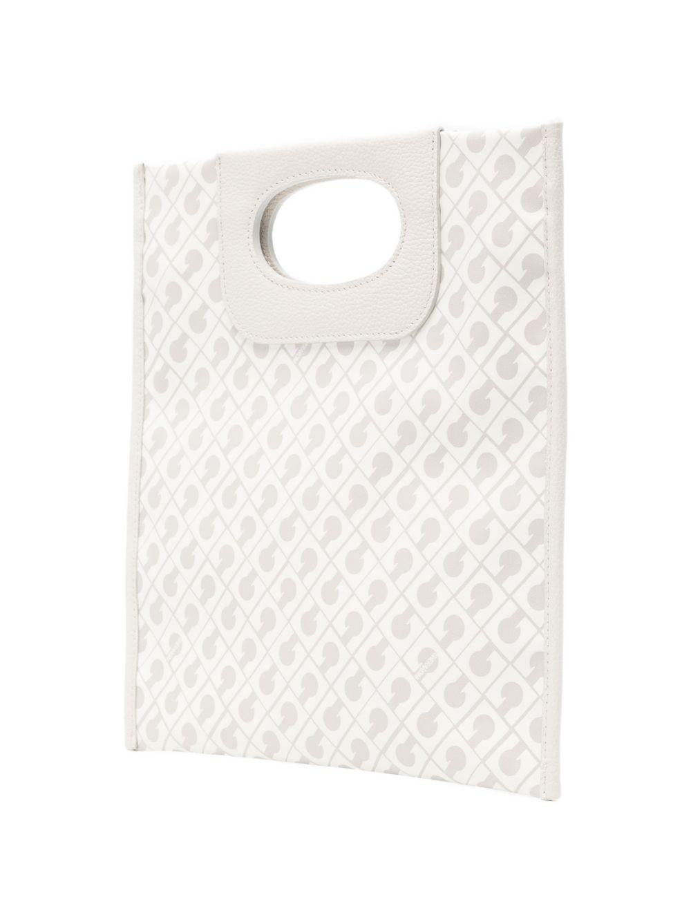 GHERARDINI Borsa bianca Softy Coconut con logo all-over 