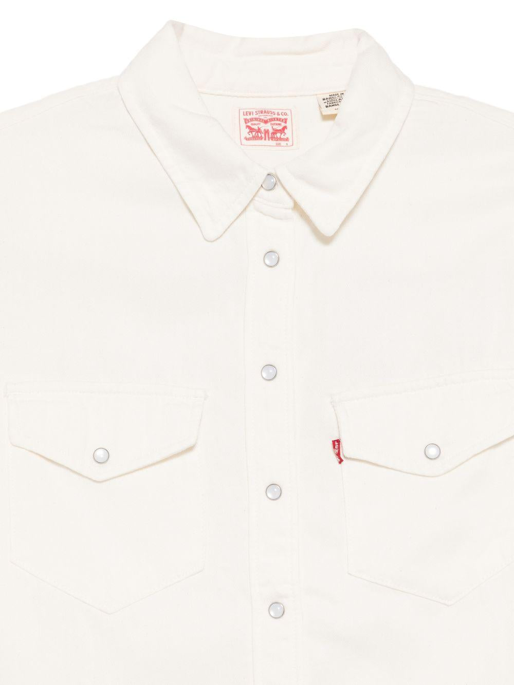 LEVIS Camicia bianca in denim con tasca 