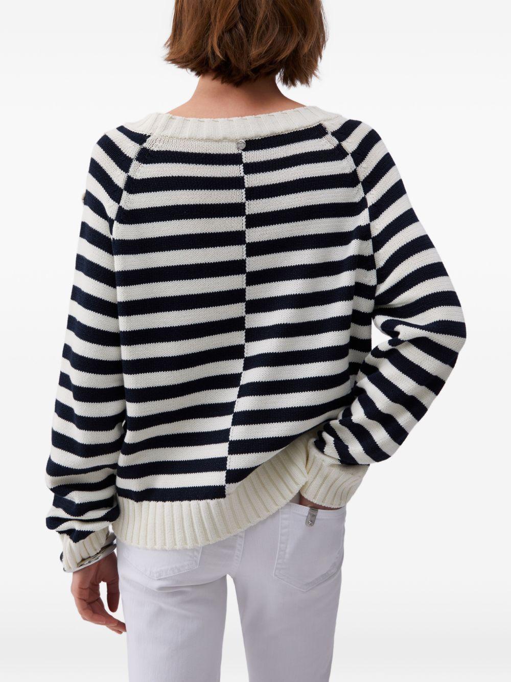 LIUJO Maglia girocollo a righe con decorazione 