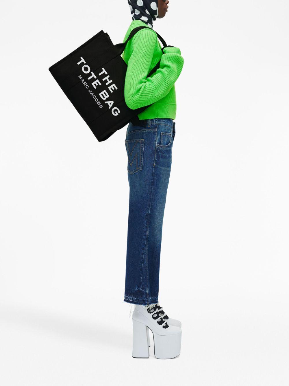 MARC JACOBS Borsa tote 'The Canvas Grande' in cotone nero 