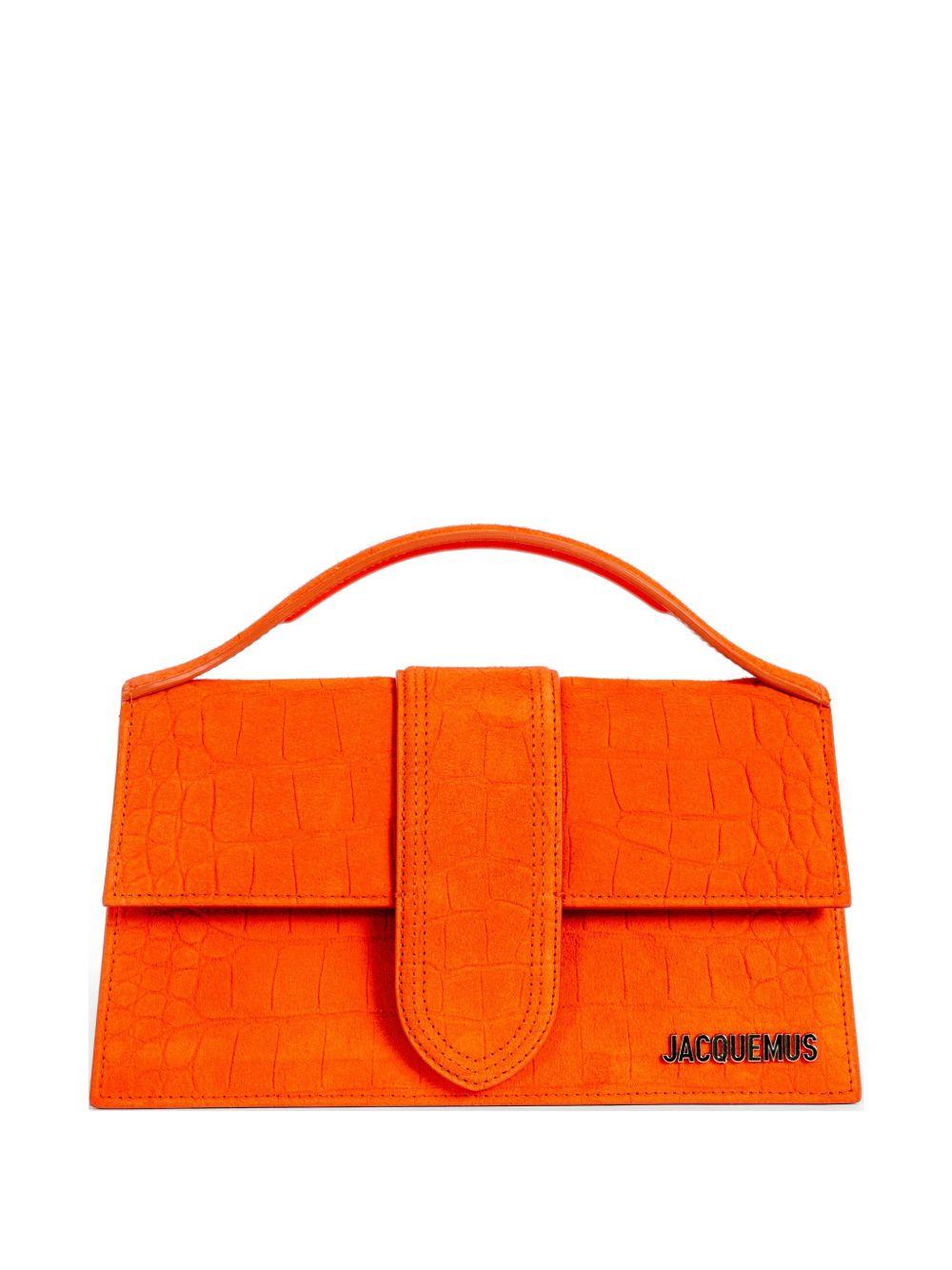 JACQUEMUS Borsa 'Le Grand Bambino' in suede arancione 