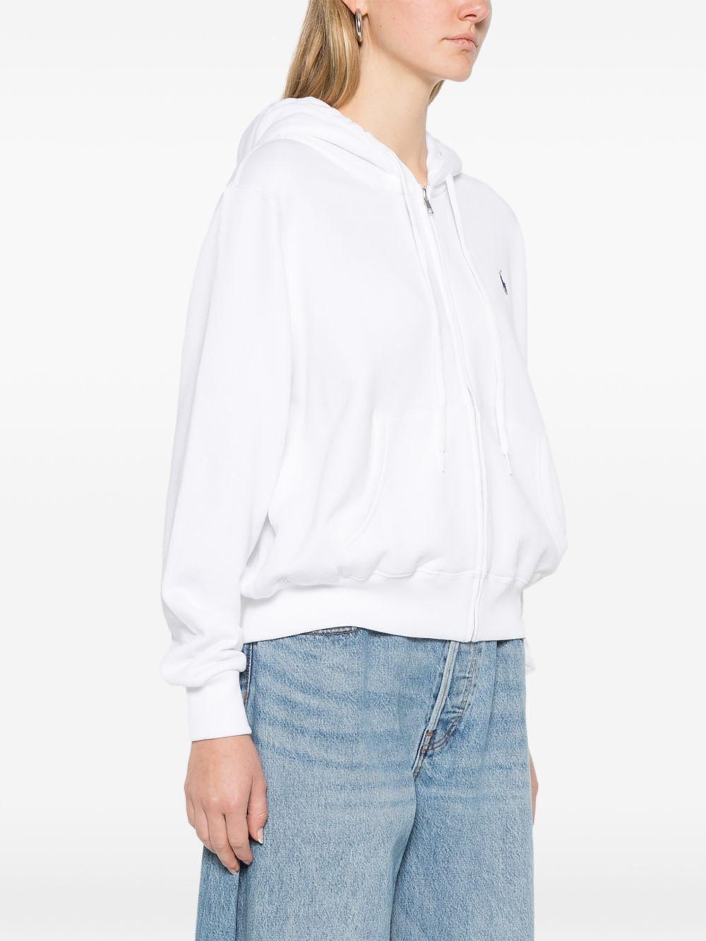 POLO RALPH LAUREN Felpa Sportina con cappuccio e zip bianca 