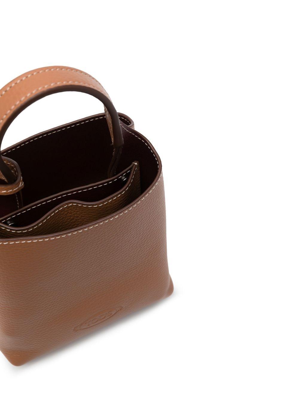 TODS Micro bag in pelle martellata marrone 