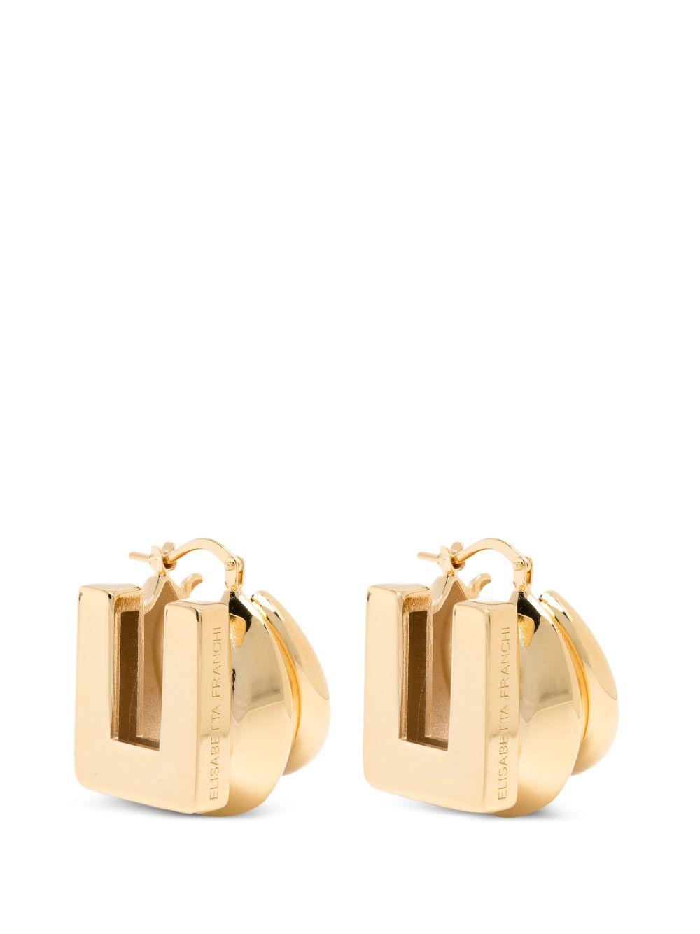 ELISABETTA FRANCHI Orecchini oro con logo 
