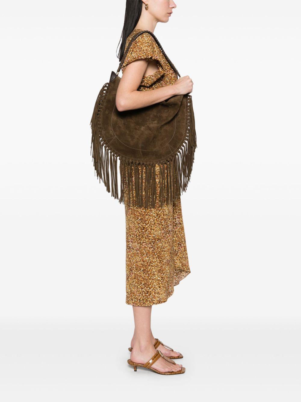 ISABEL MARANT Borsa a spalla 'Oskan hobo soft' in pelle scamosciata marrone 