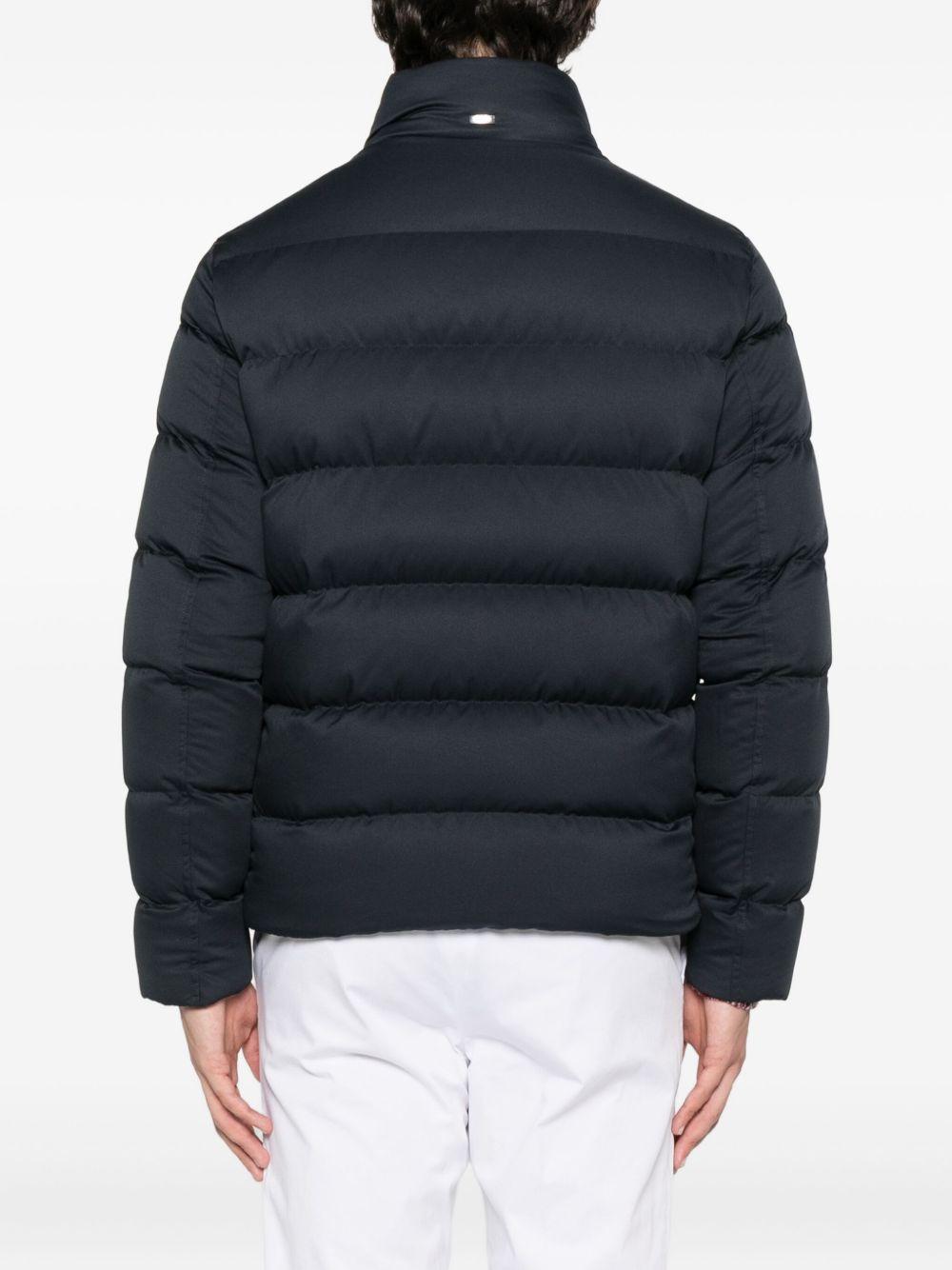 HERNO Piumino corto a collo alto blu 