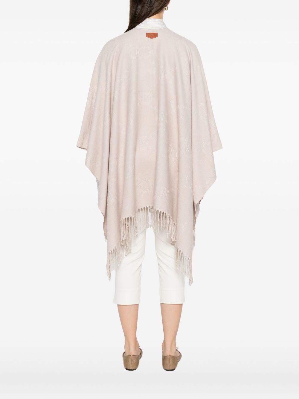 LIUJO Poncho con logo e frange 