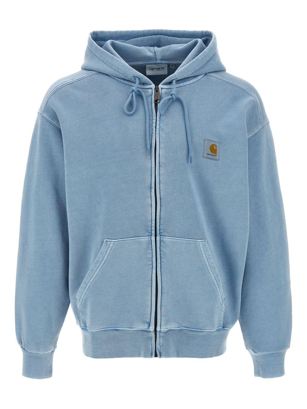 CARHARTT WIP Felpa con cappuccio in cotone azzurro con logo 