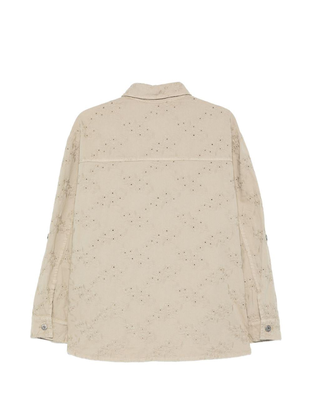 LIUJO Giacca beige in cotone ricamato 