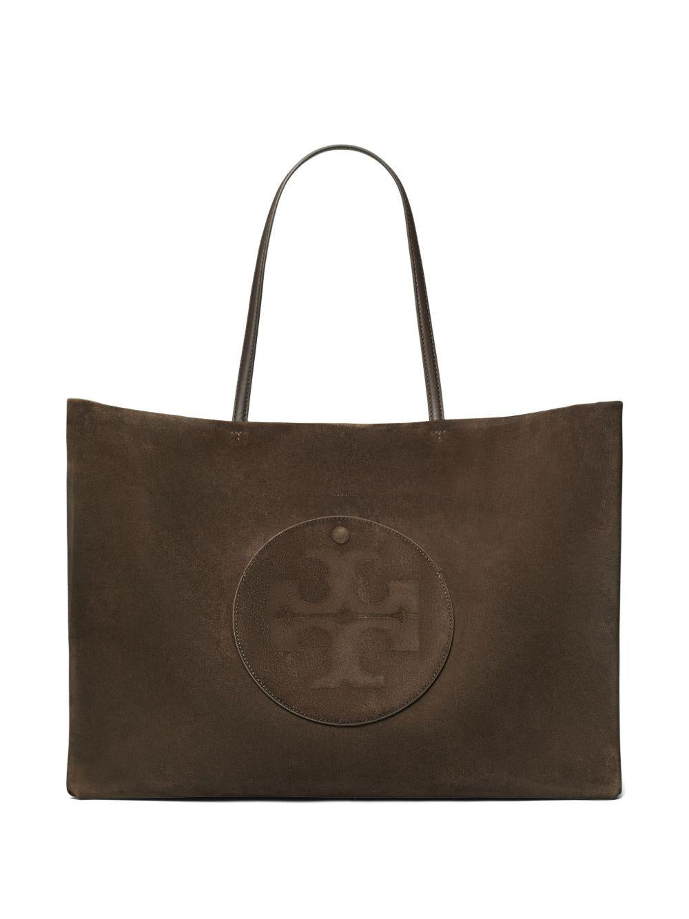 TORY BURCH Borsa tote 'Ella' in siede marrone 