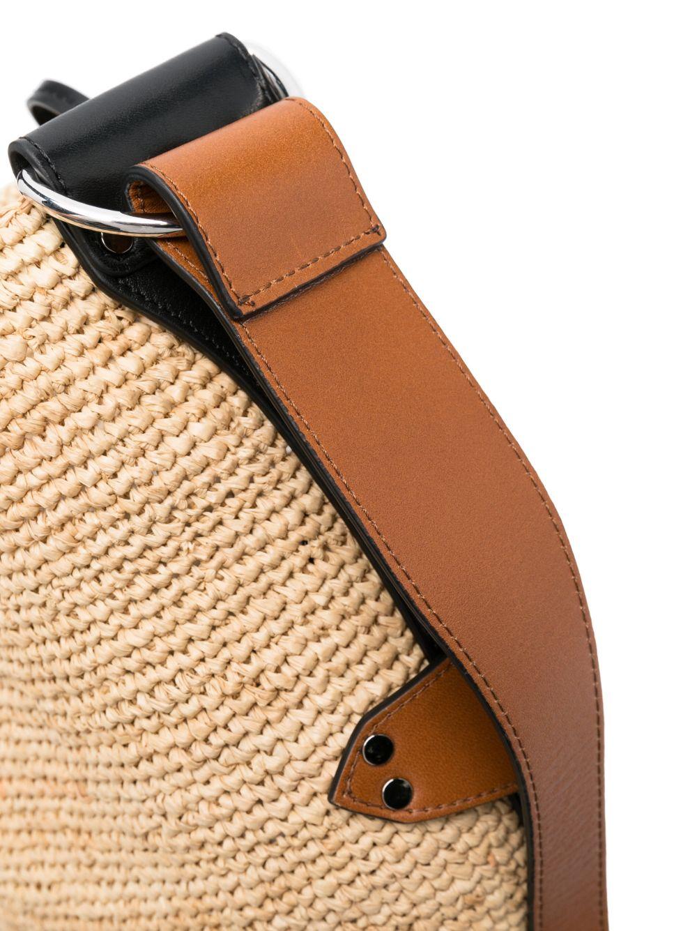 ISABEL MARANT Borsa a tracolla in rafia e pelle 