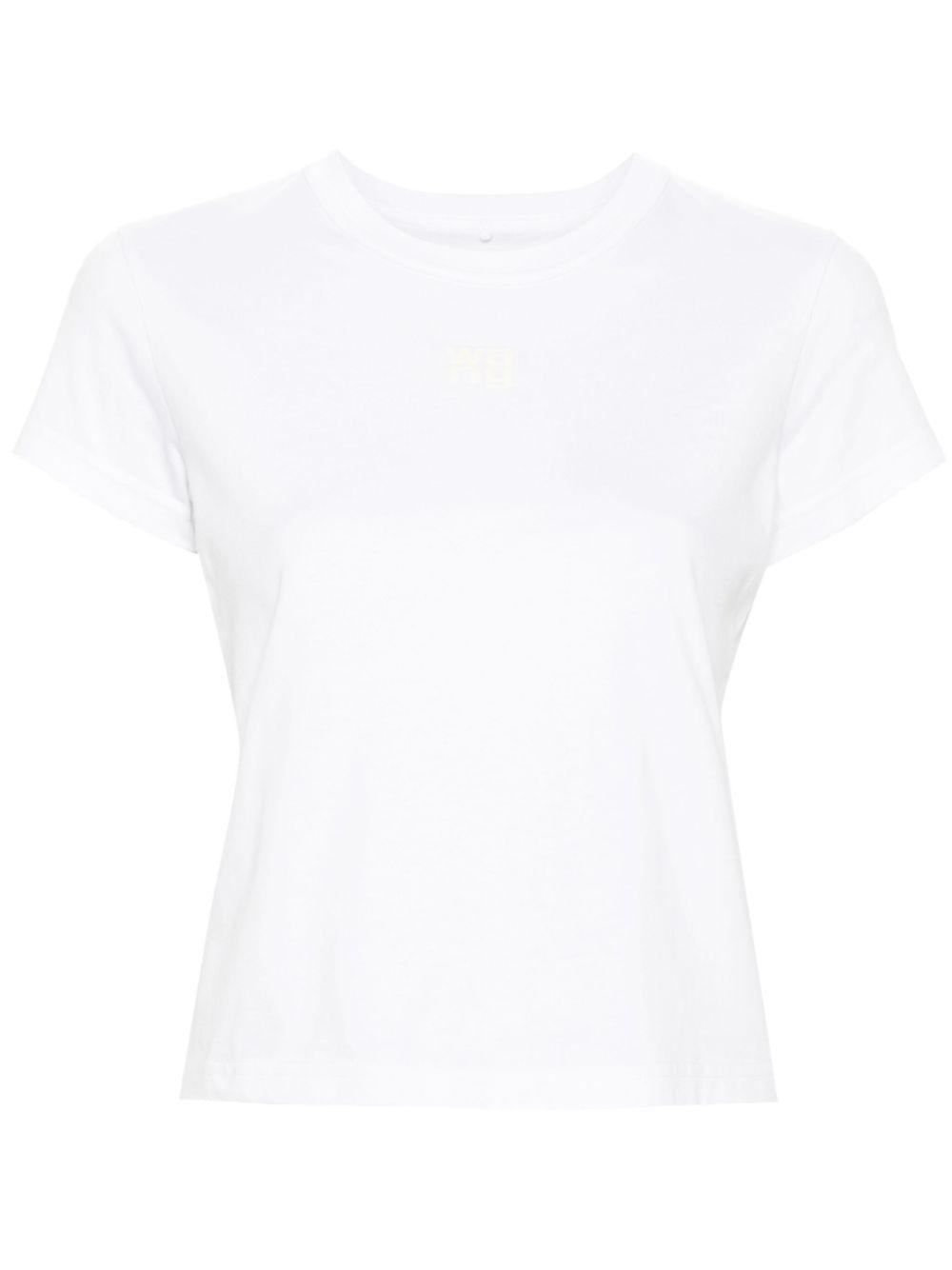 ALEXANDER WANG T-shirt bianca con logo a maniche corte 