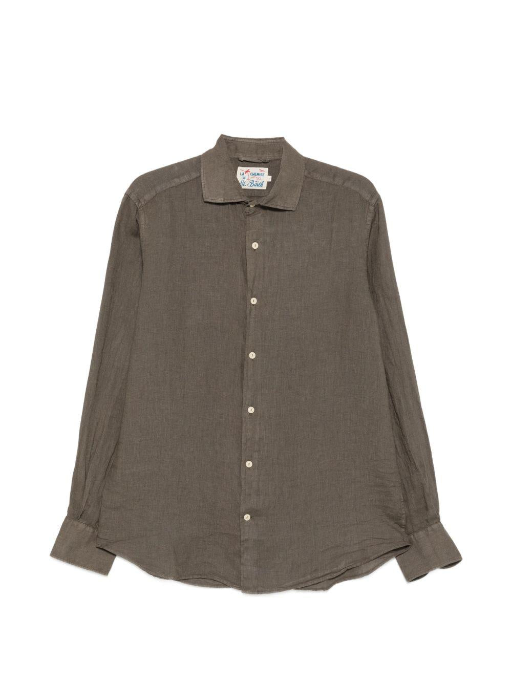 MC2 SAINT BARTH Camicia in lino verde scuro 