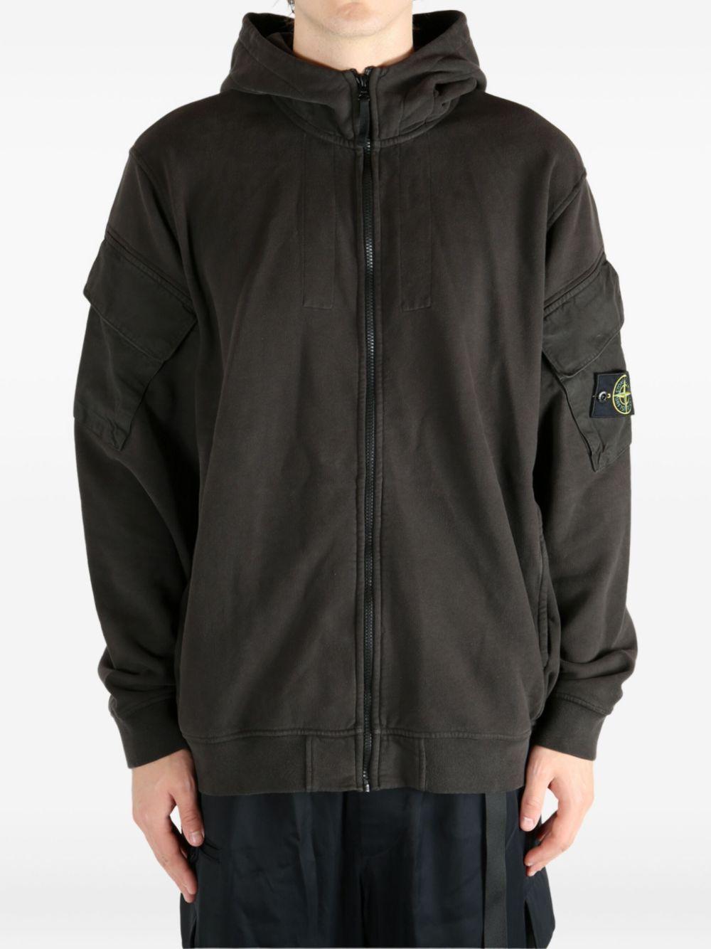 STONE ISLAND Felpa con cappuccio con patch logo<BR/> 