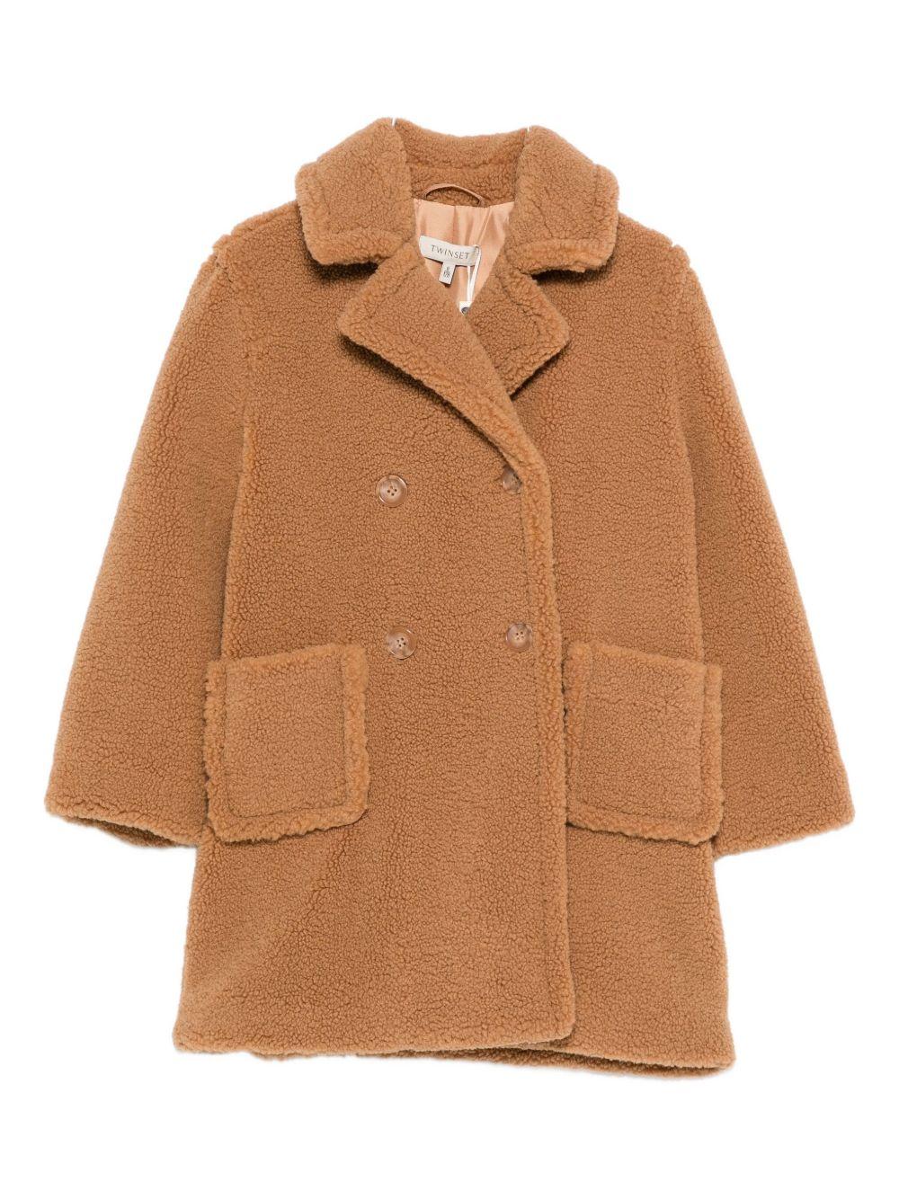 TWINSET Cappotto doppiopetto teddy 