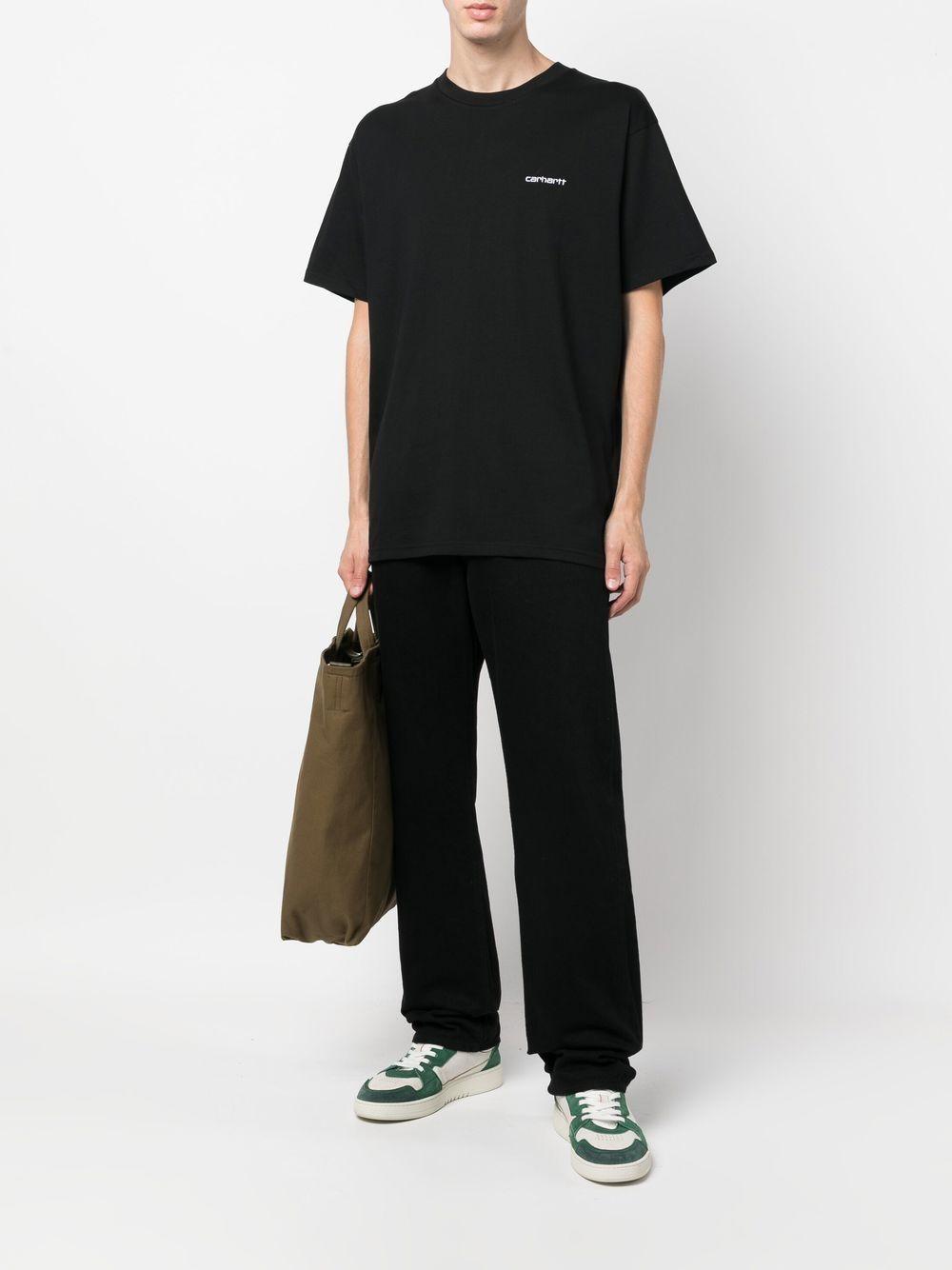 CARHARTT WIP T-shirt girocollo in cotone nero con logo 