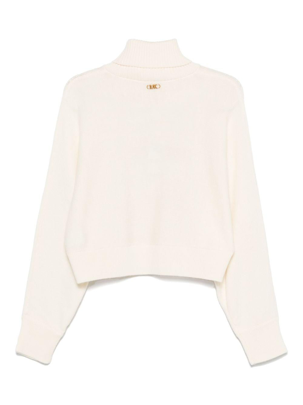 MICHAEL KORS Maglia collo alto in lana merino ecru 