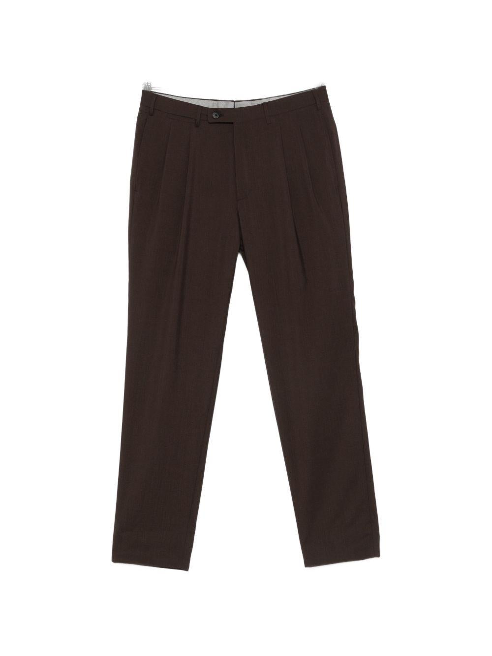 CORNELIANI Pantaloni eleganti marroni con pence 