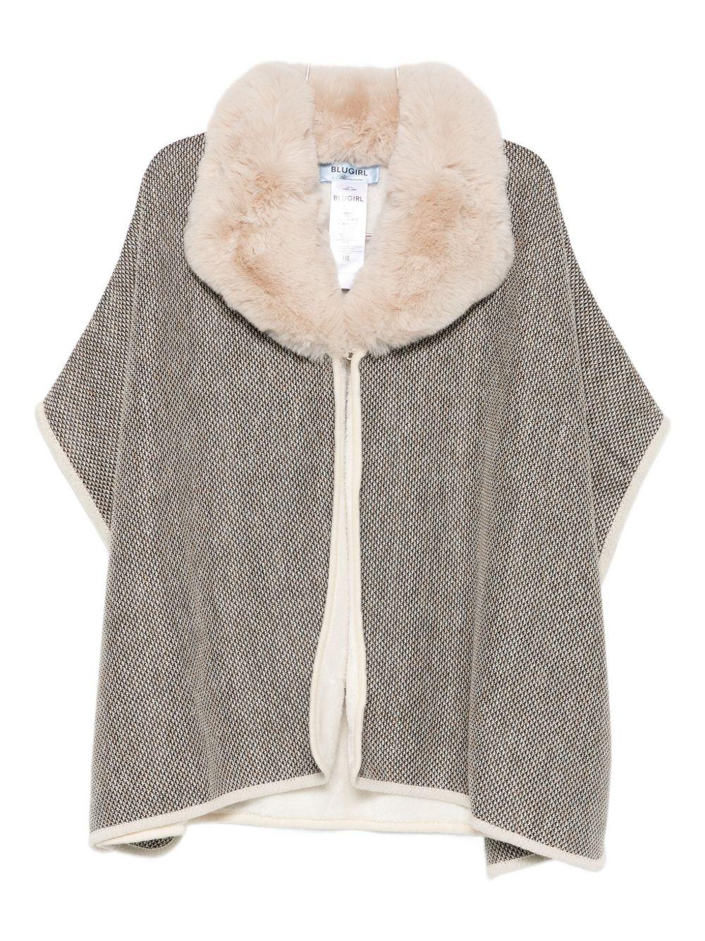BLUGIRL Mantella con collo in ecopelliccia 