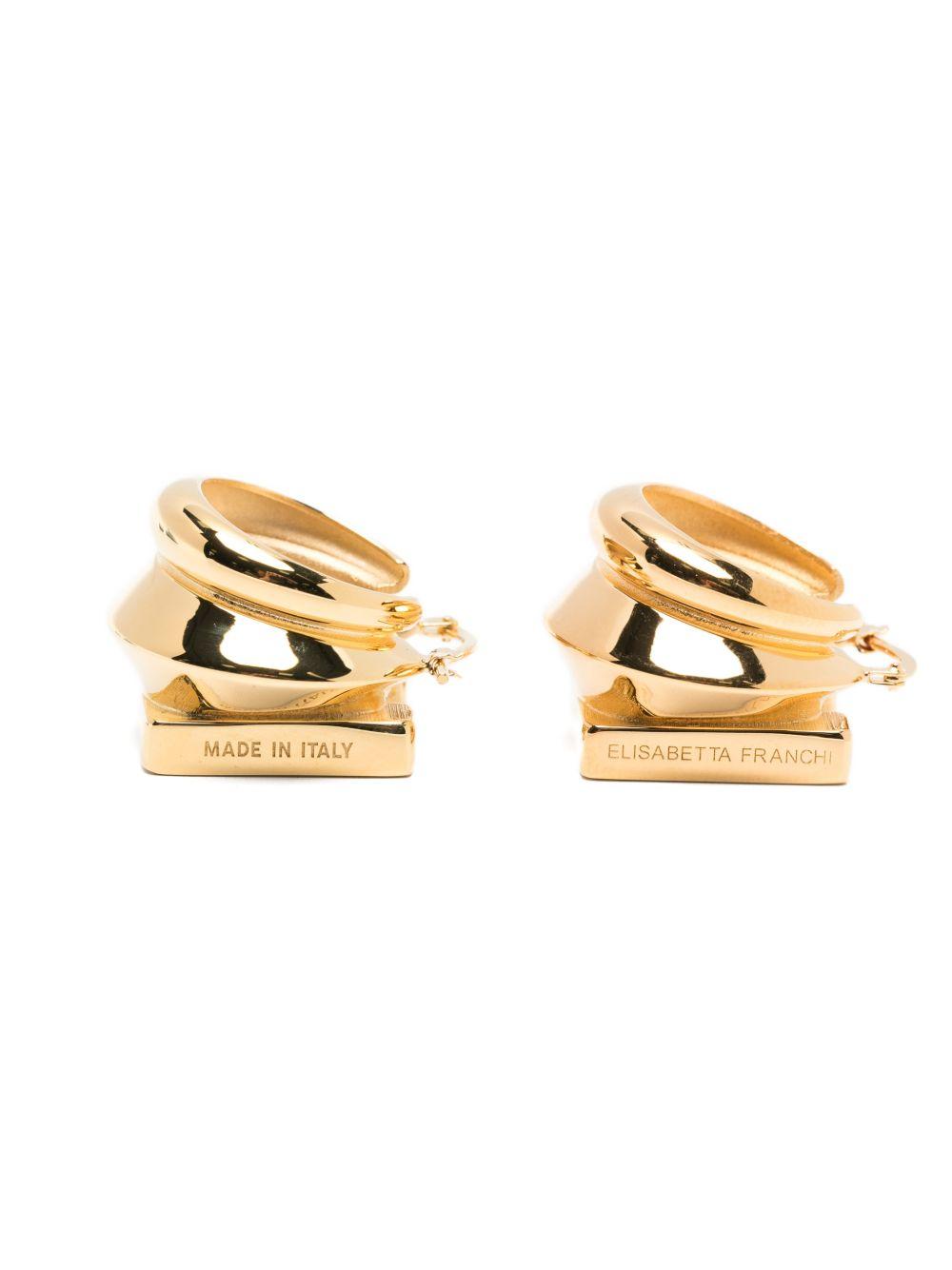ELISABETTA FRANCHI Orecchini oro con logo 