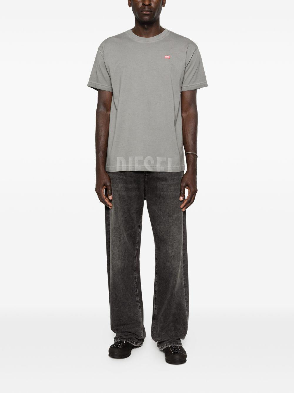 DIESEL T-shirt T-Norm-T7 con logo grigia 