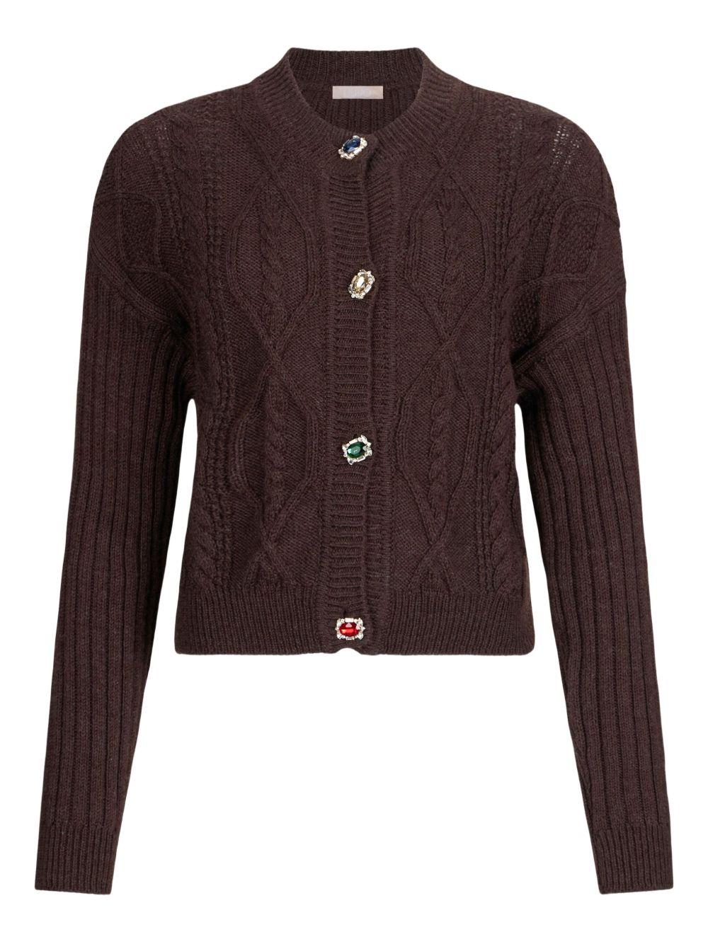 LIUJO Cardigan marrone di lana 