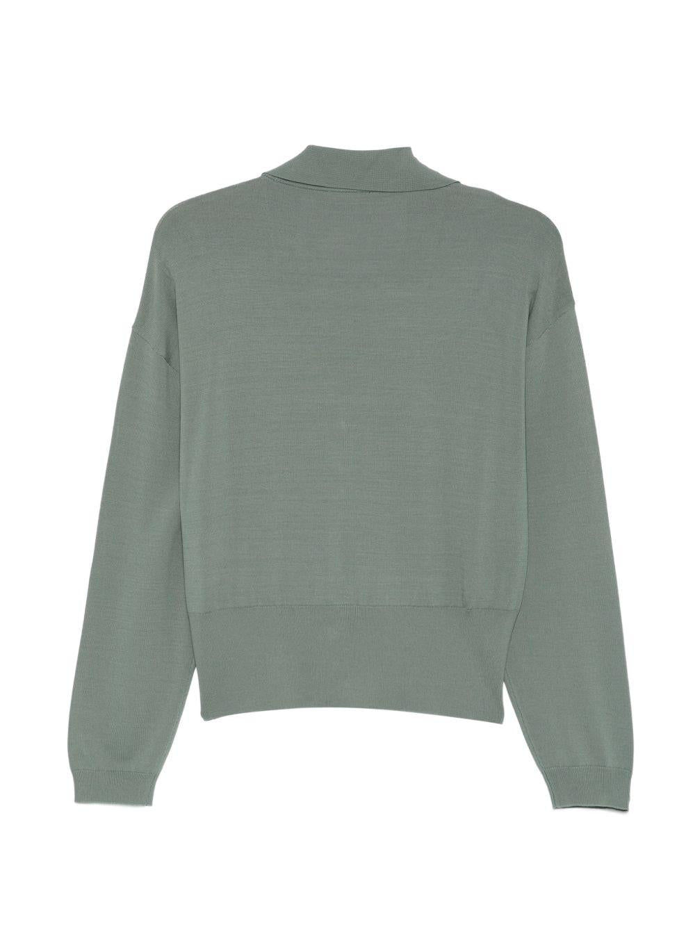LIUJO Cardigan verde militare con tasche sul petto 
