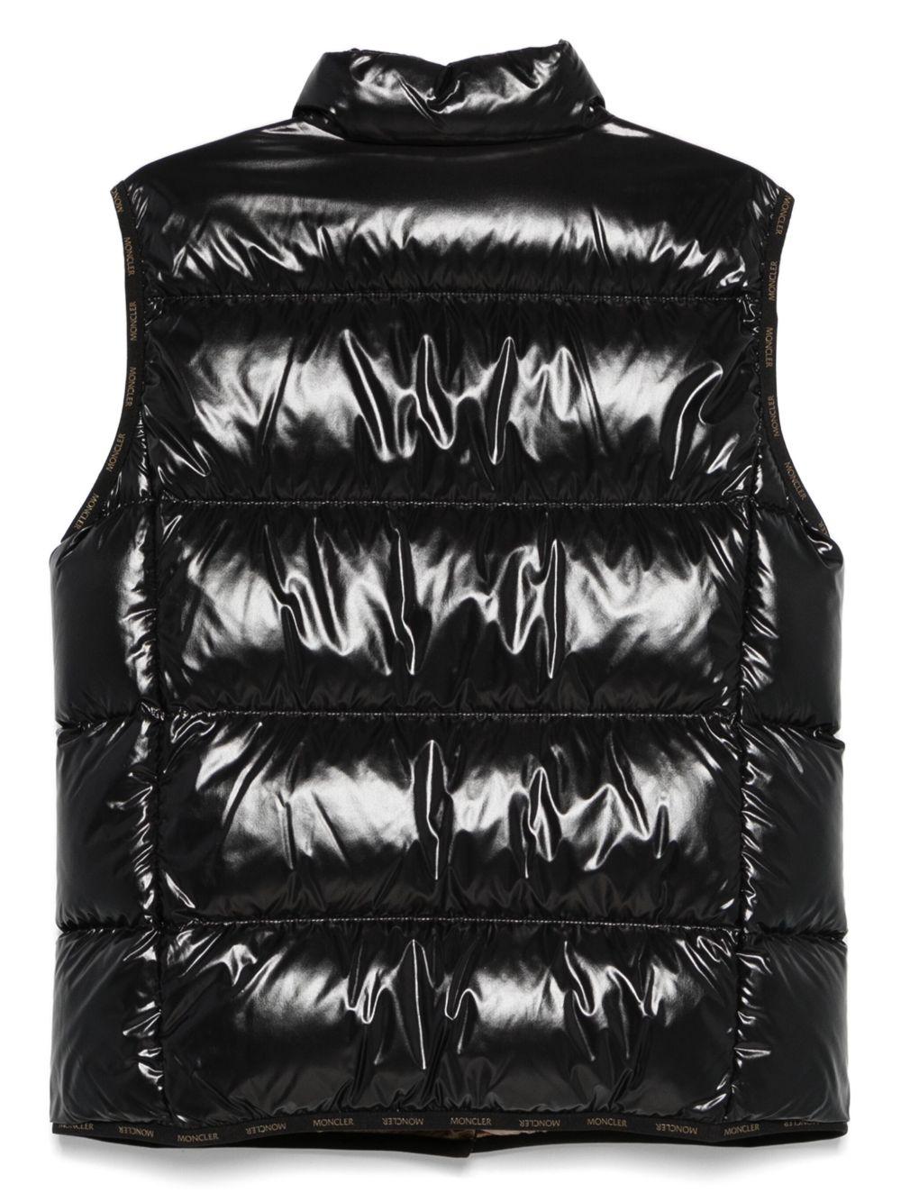 MONCLER Gilet 'Badia' nero lucido 