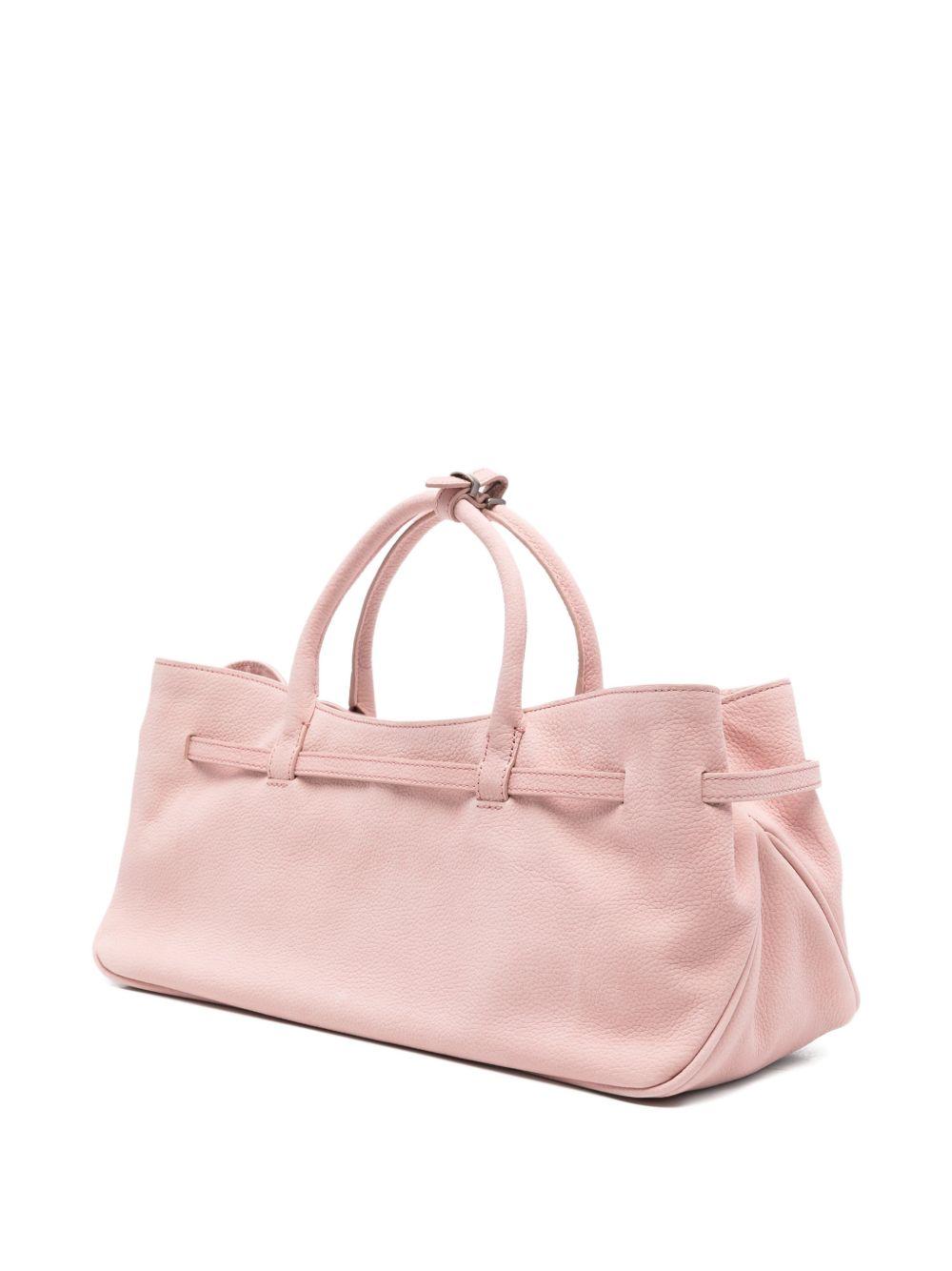MARGESHERWOOD Borsa in pelle Grandma Used Bag rosa con logo 