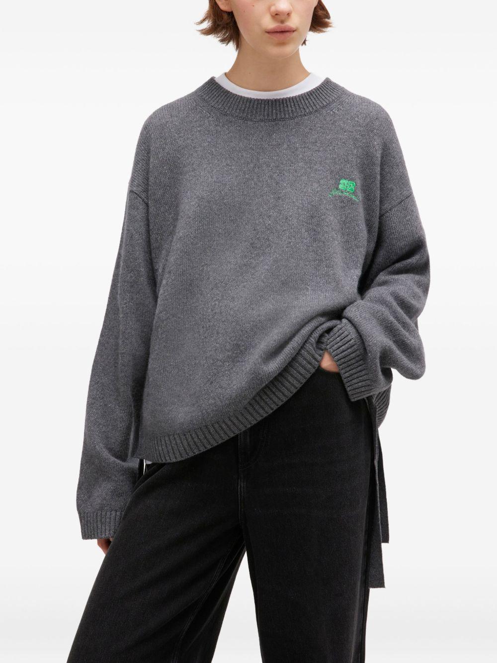 GANNI Maglia in lana con dettaglio fiocco 