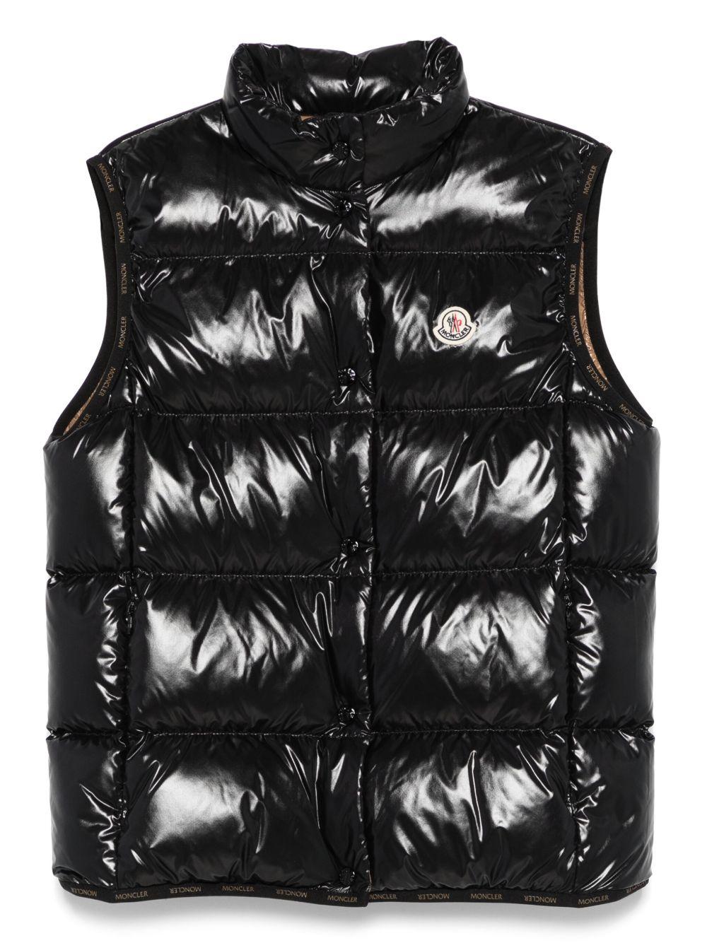MONCLER Gilet 'Badia' nero lucido 