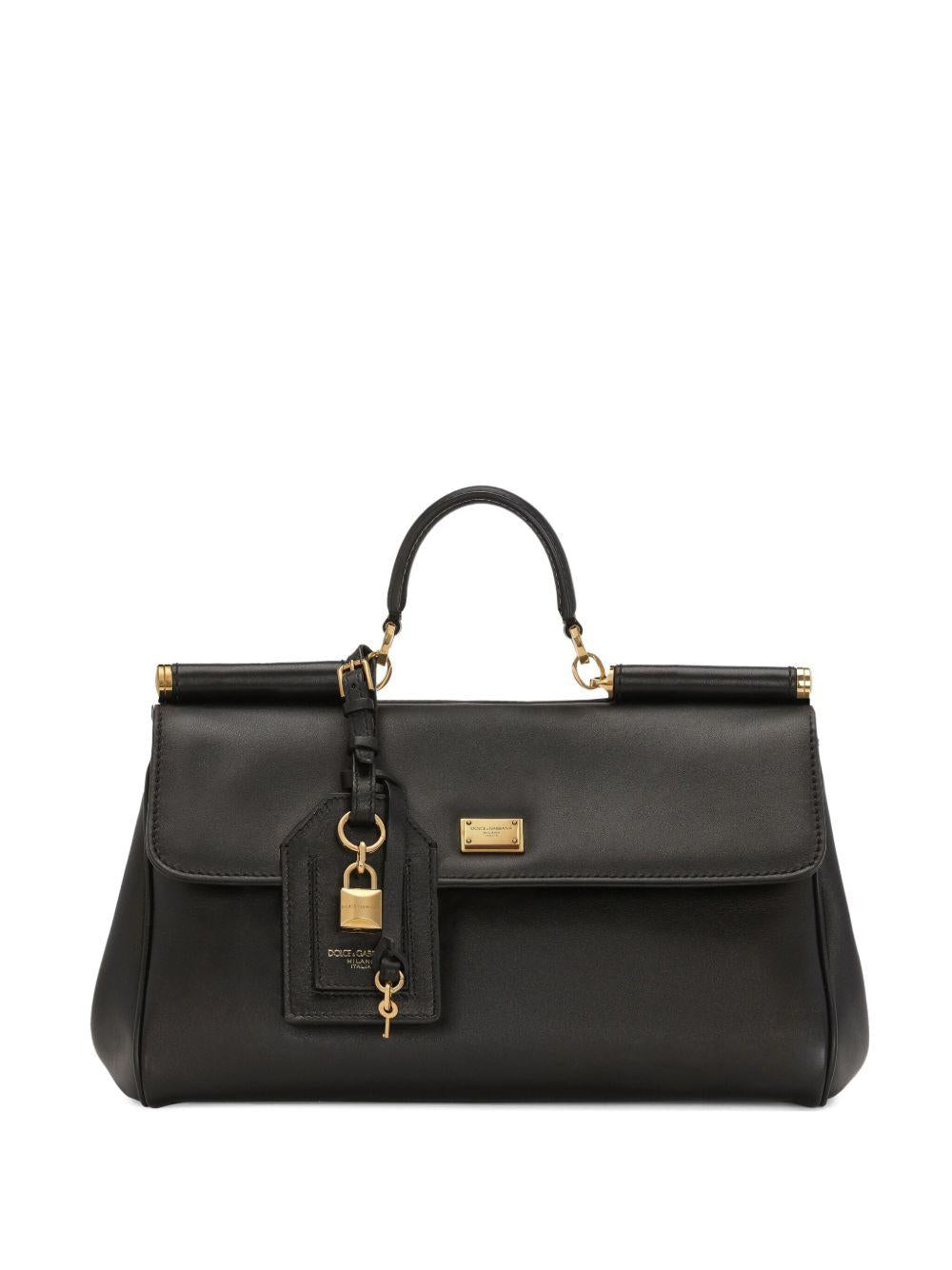 DOLCE e GABBANA Borsa a mano 'My Sicily' in pelle di vitello plongé 
