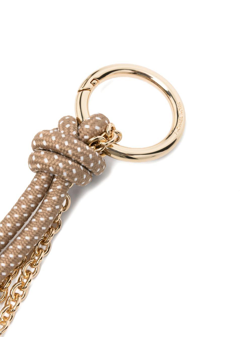 MICHAEL KORS Portachiavi Novelty beige e oro 