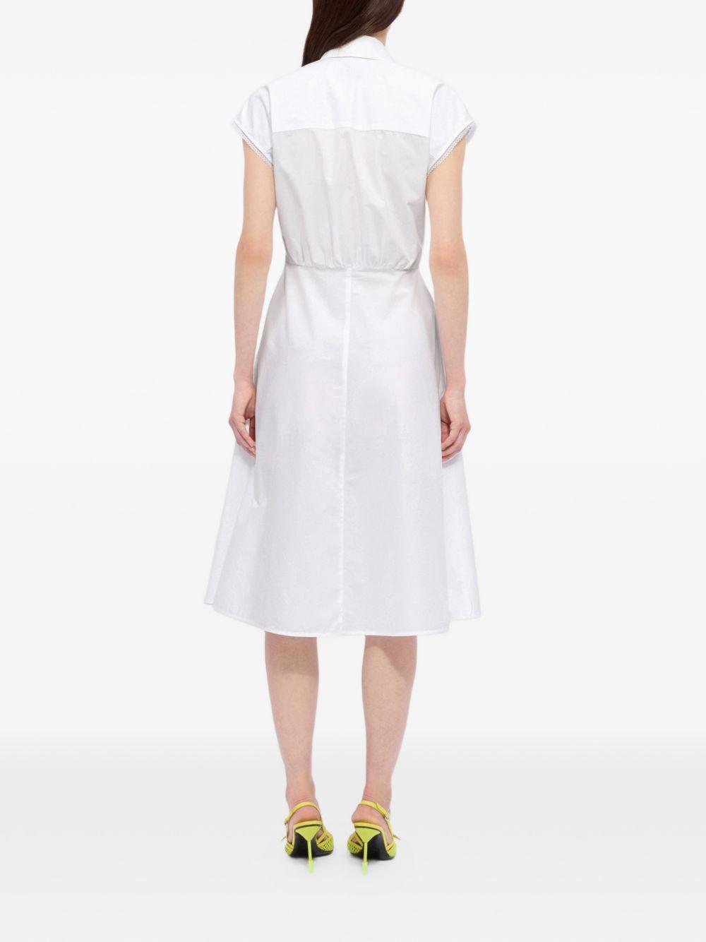 MSGM Abito midi in popeline bianco 