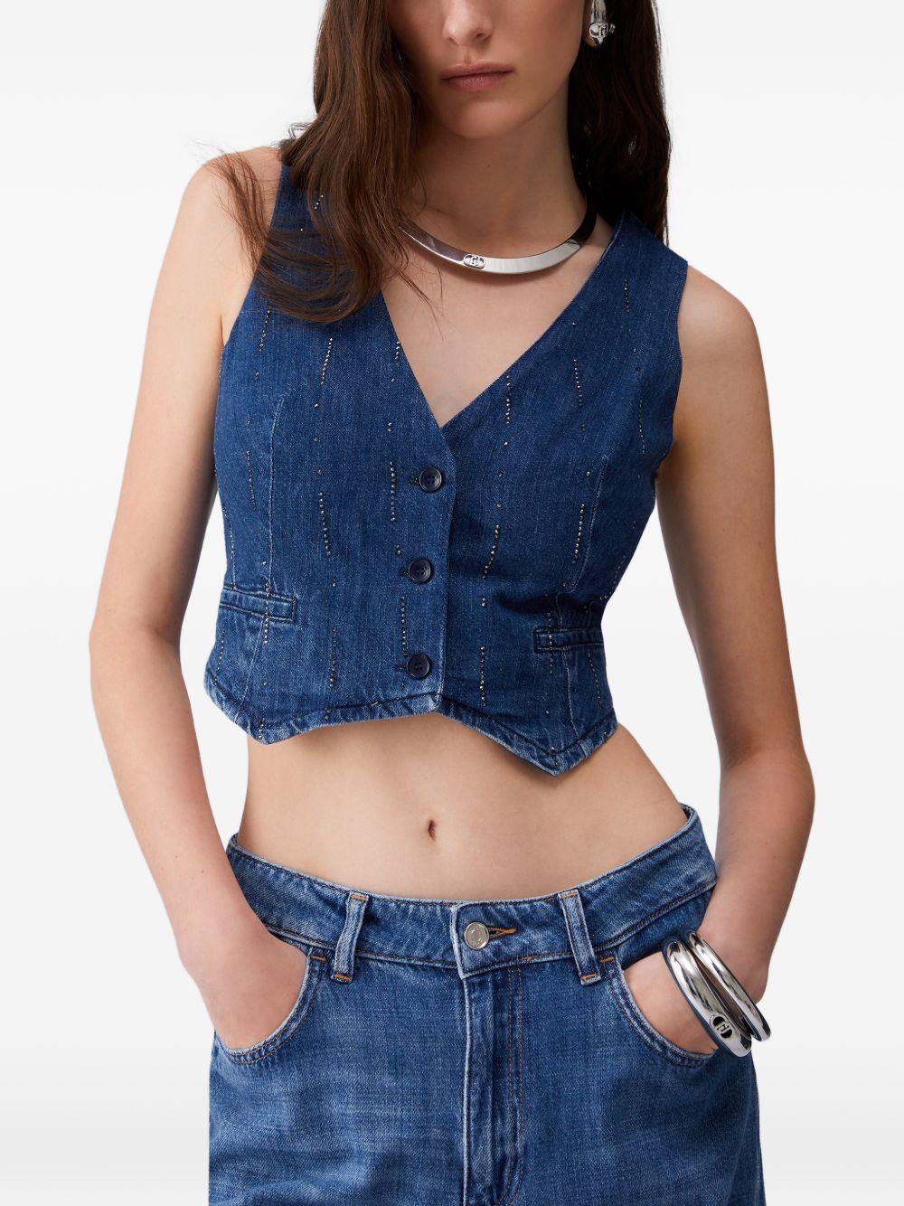 LIUJO Gilet in blu denim 