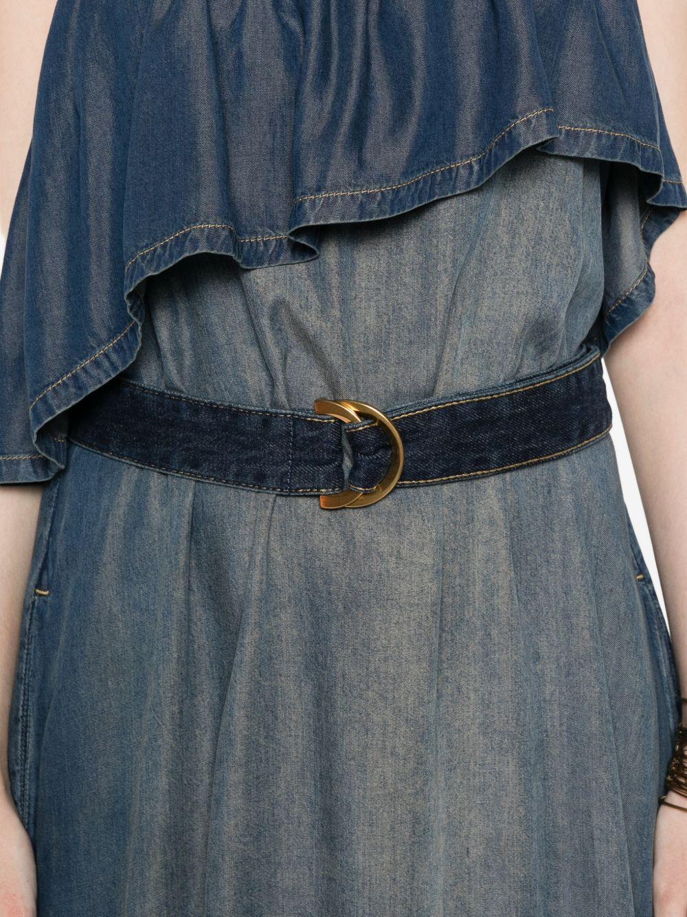 PINKO Abito lungo Chiarodiluna in denim con cintura 