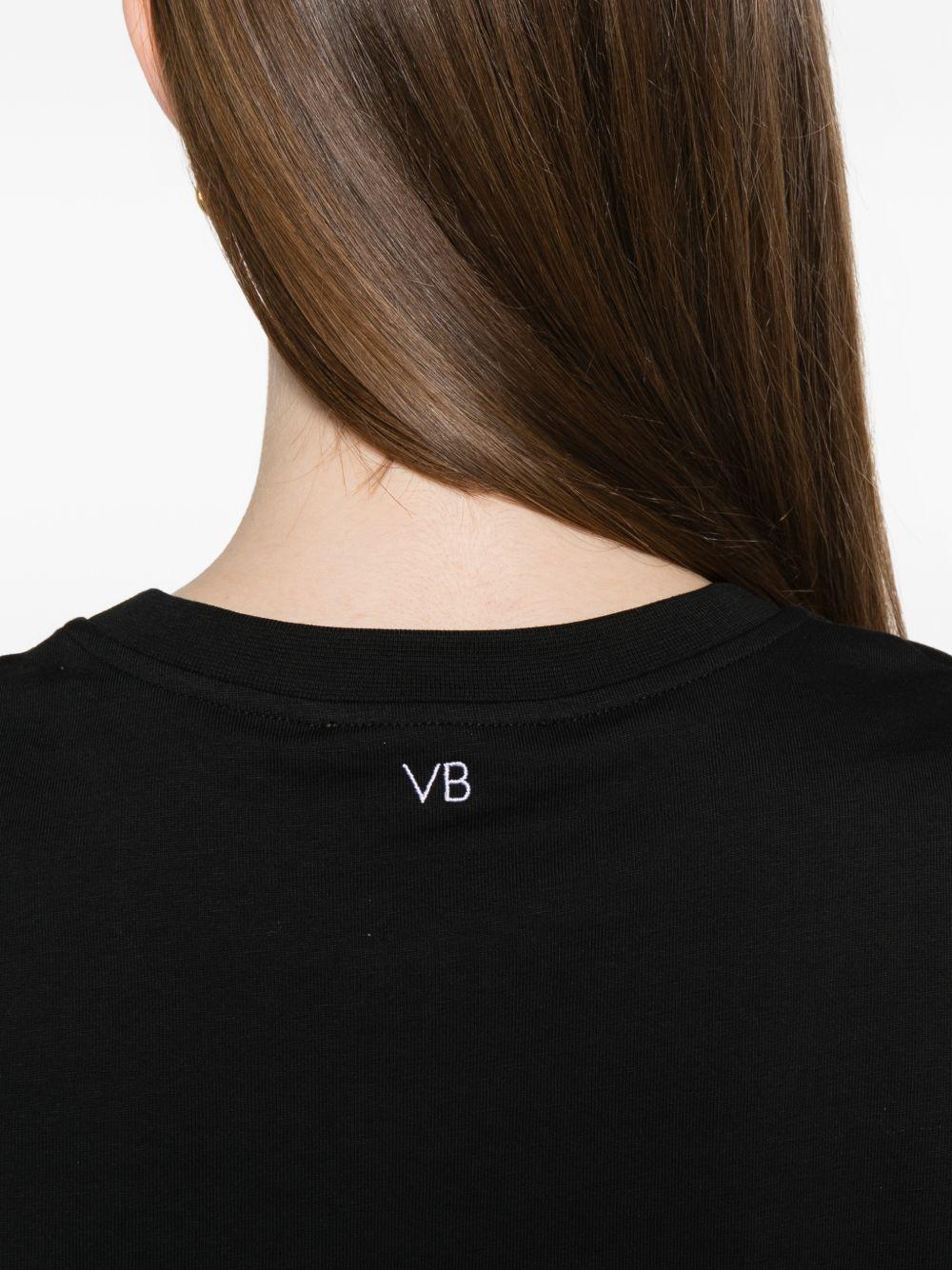 VICTORIA BECKHAM T-shirt Tilly in cotone nero con logo VB ricamato 