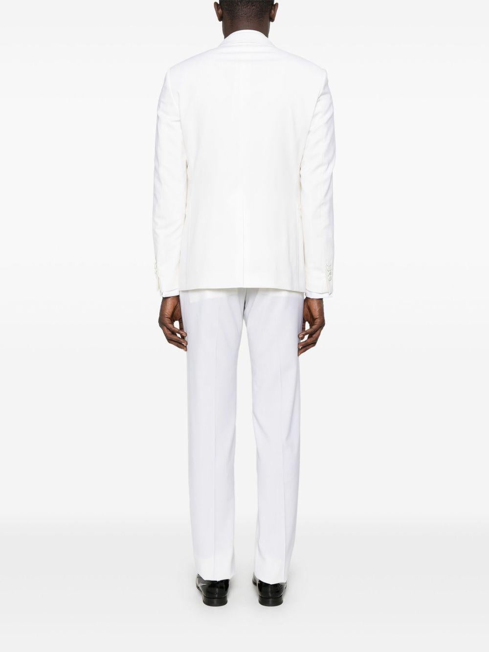 TAGLIATORE Abito monopetto bianco in lana vergine 