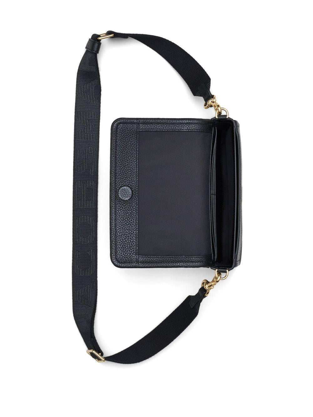 MARC JACOBS Borsa a tracolla nera in pelle martellata color nero 